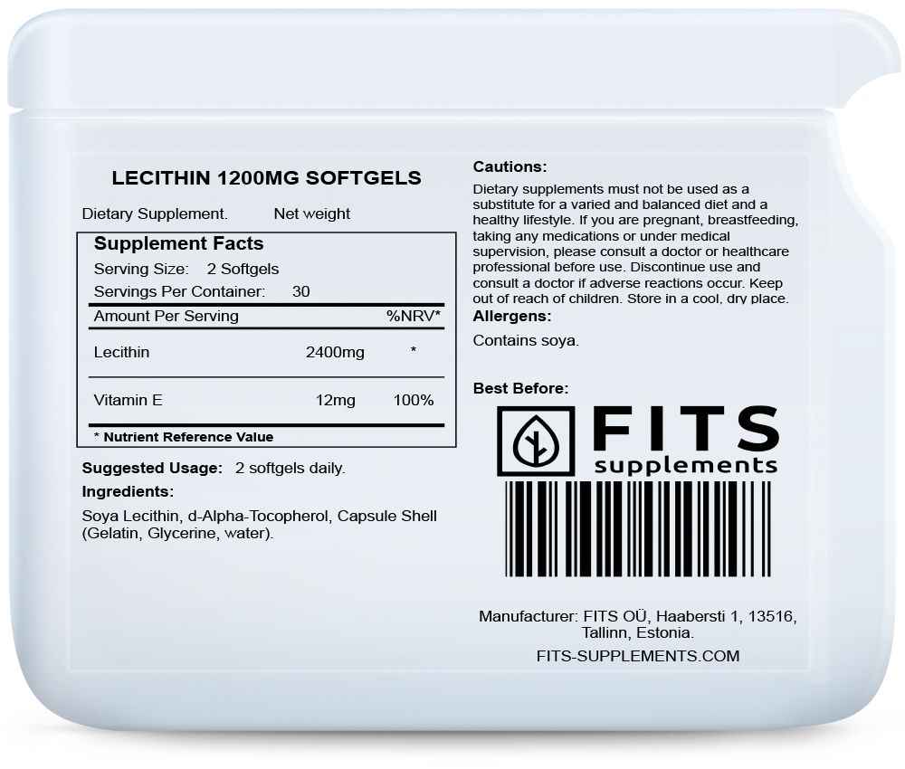 Lecithin 1200mg 60 softgels