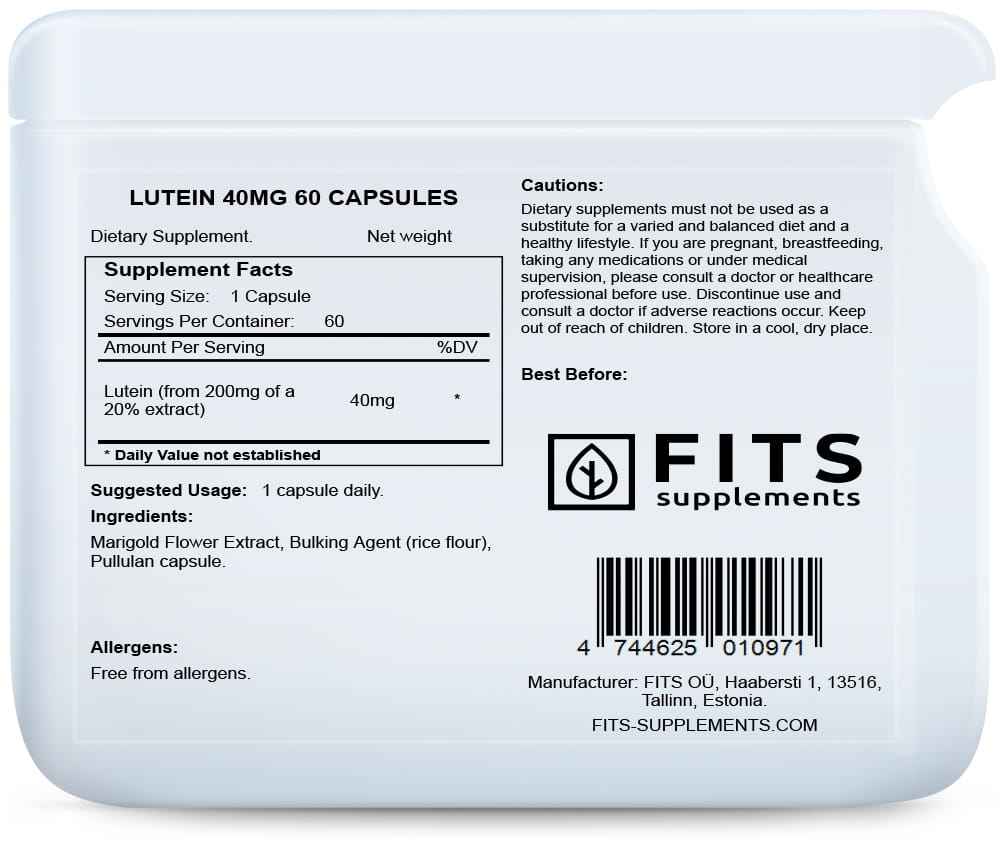 Lutein 40mg 60 capsules