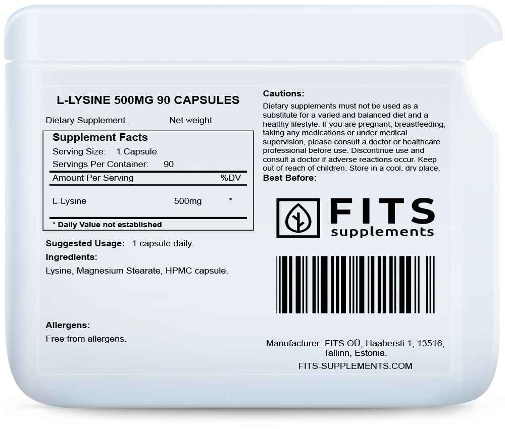 L-Lysine 500mg 90 capsules