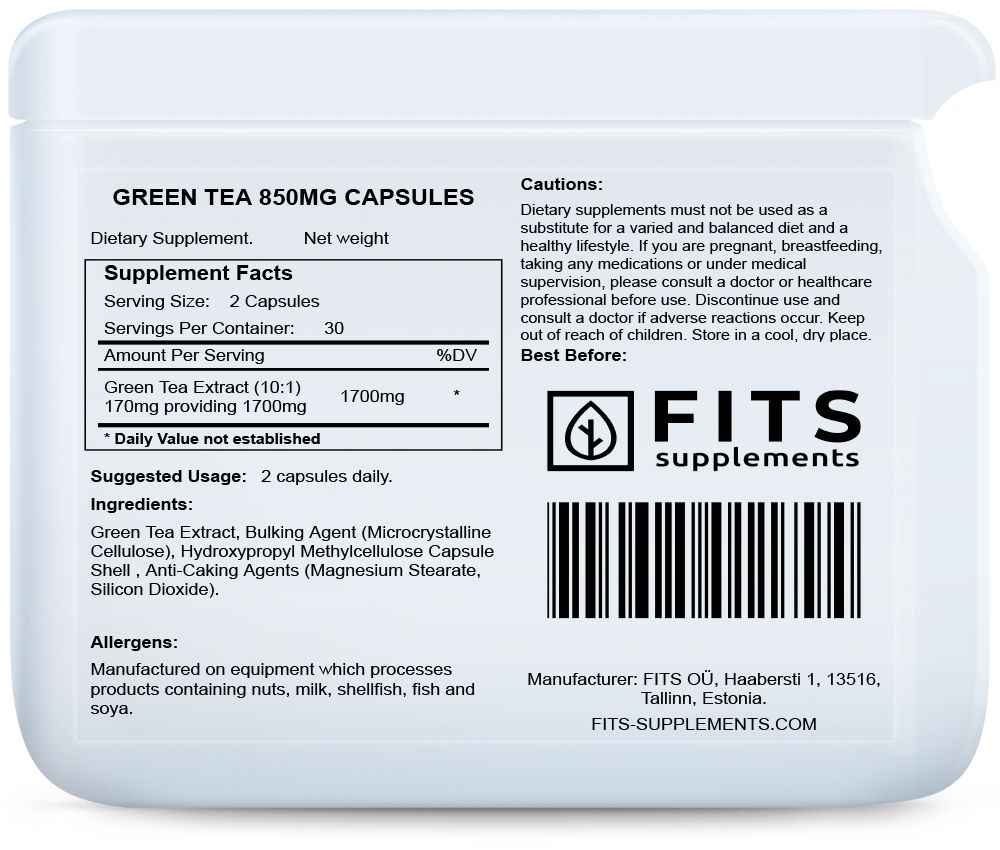 Green Tea 850mg 60 capsules