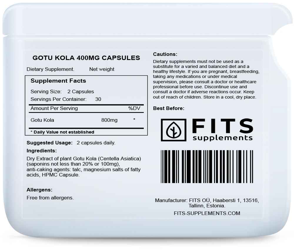 Gotu Kola 400mg 60 capsules