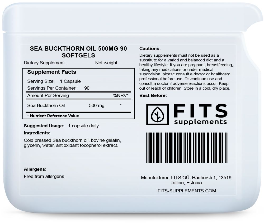 Sea Buckthorn Oil 500mg 90 softgels