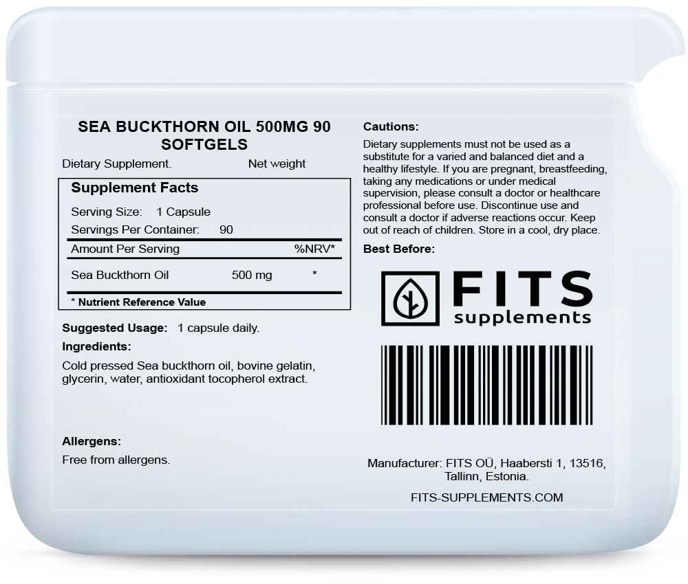 Sea Buckthorn Oil 500mg 90 softgels