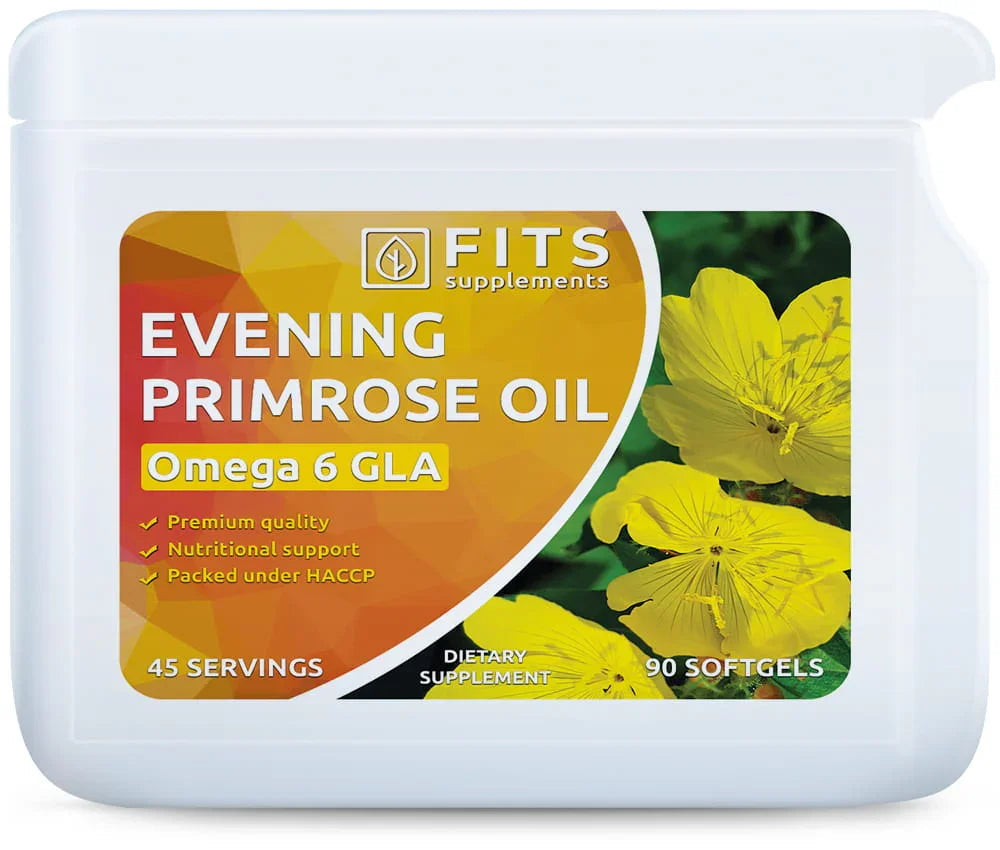 Evening Primrose Oil Omega 6 GLA 90 softgels - FITS Dietary Supplements
