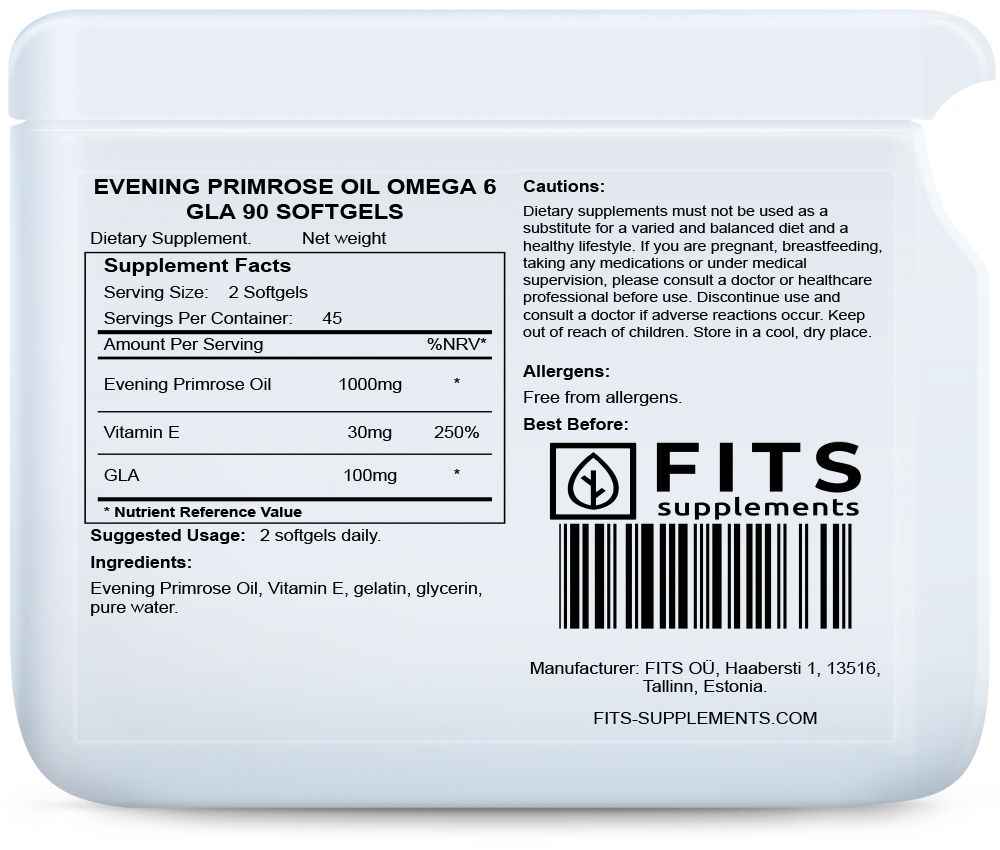 Evening Primrose Oil Omega 6 GLA 90 softgels