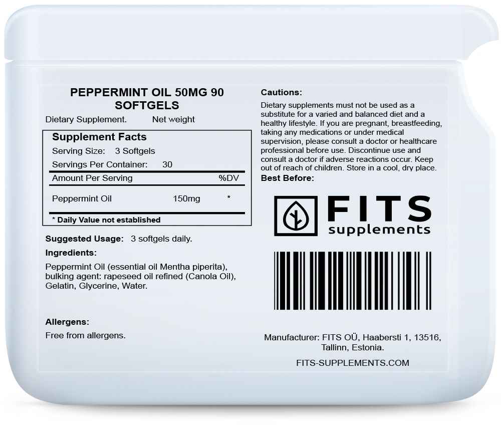 Peppermint Oil 50mg 90 softgels