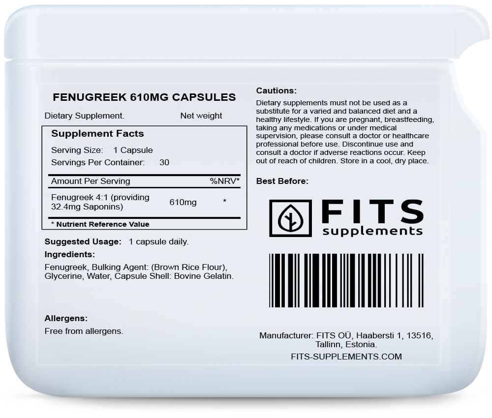 Fenugreek 610mg 30 capsules