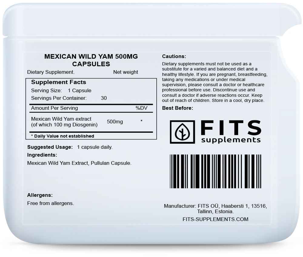 Mexican Wild Yam 500mg 30 capsules