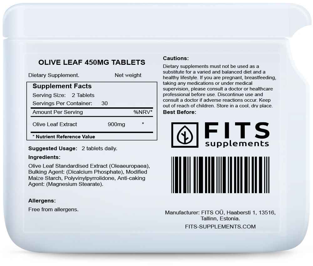 Olive Leaf 450mg 60 tablets
