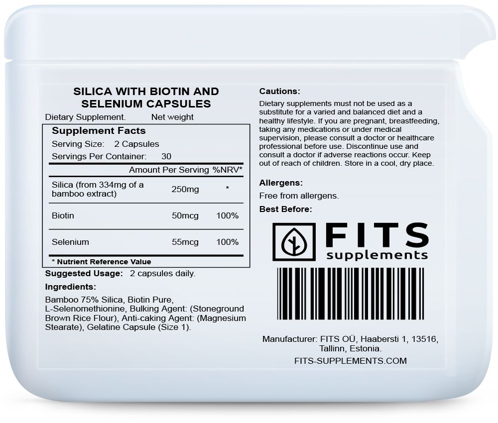 Silica with Biotin and Selenium 60 capsules