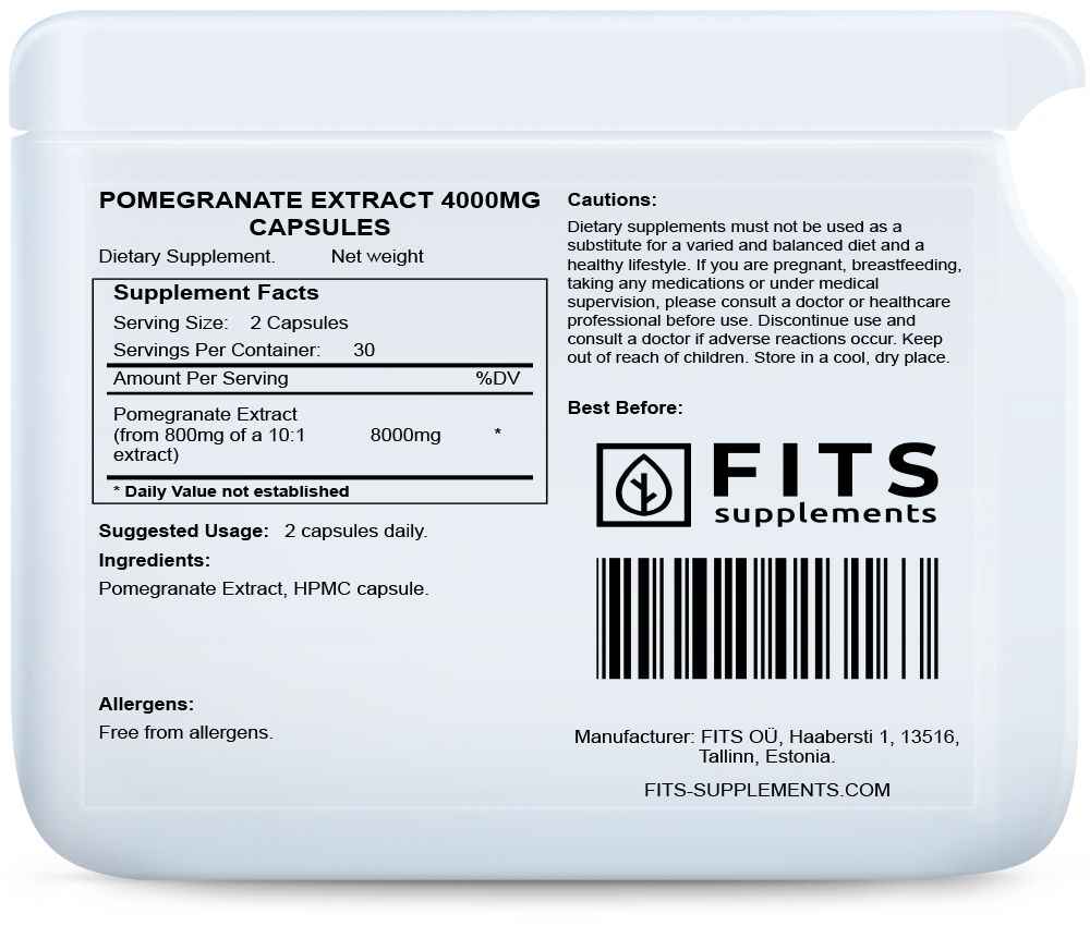 Pomegranate Extract 4000mg 60 capsules