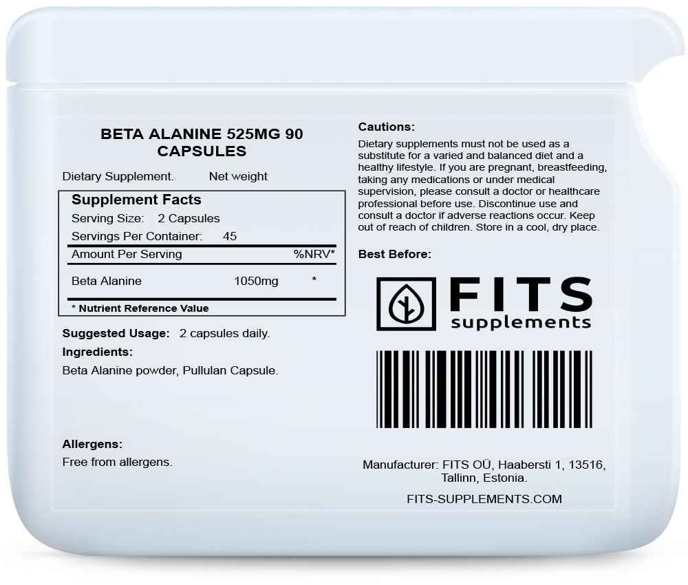 Beta Alanine 850mg 90 capsules