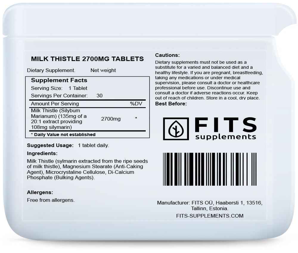 Milk Thistle 2700mg 30 tablets