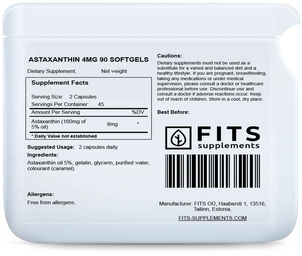 Astaxanthin 4mg 90 softgels