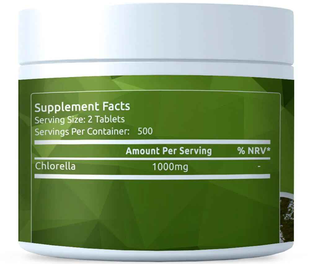 Organic Chlorella 500mg 1000 tablets