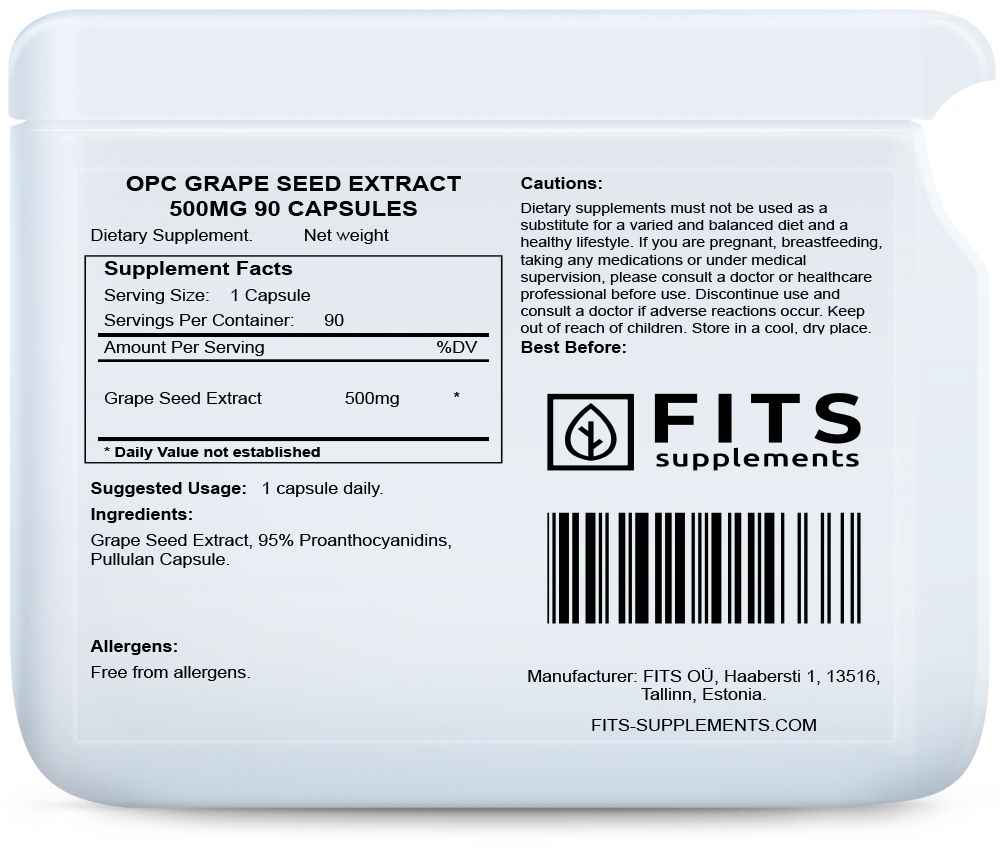 OPC Grape Seed Extract 500mg 90 capsules