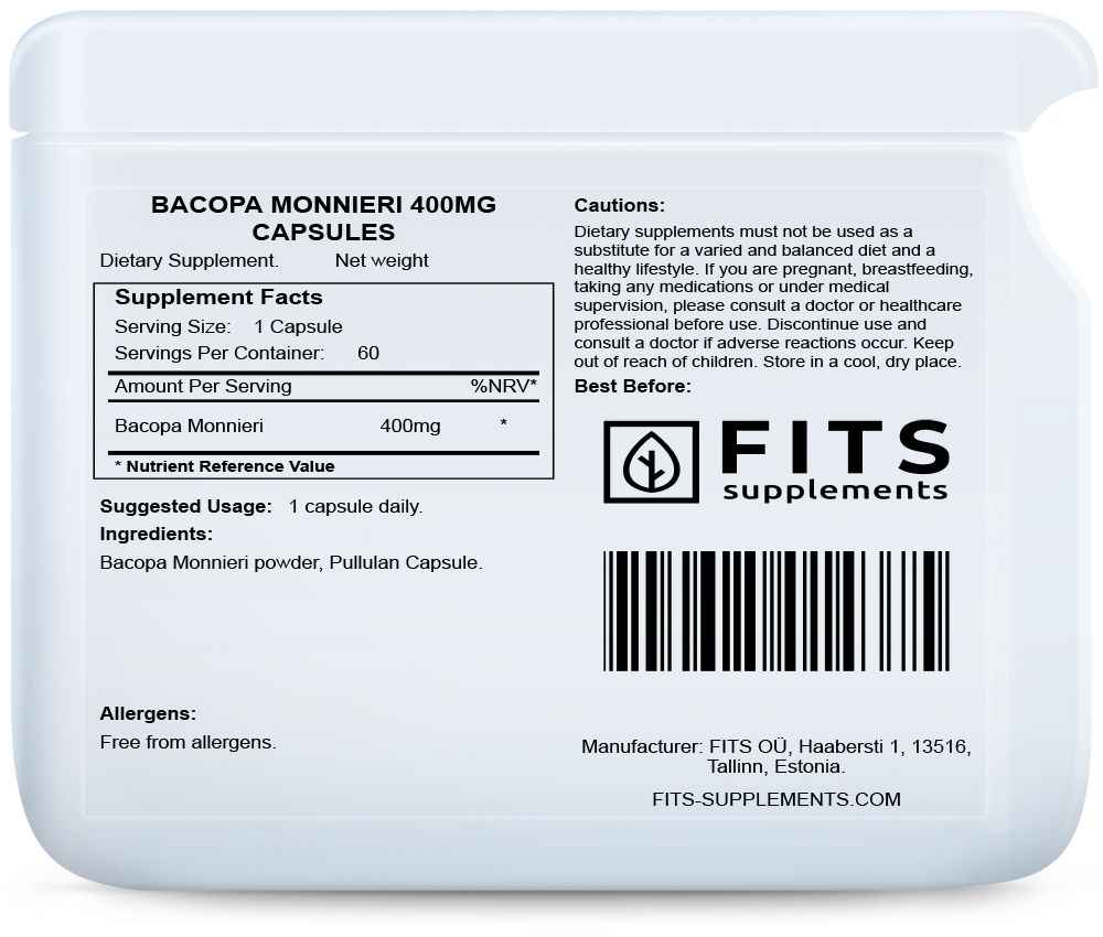 Bacopa Monnieri 400mg 60 capsules