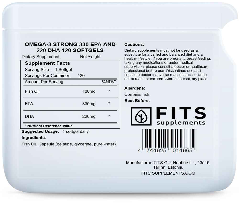 Omega-3 Strong 330 EPA and 220 DHA 120 softgels