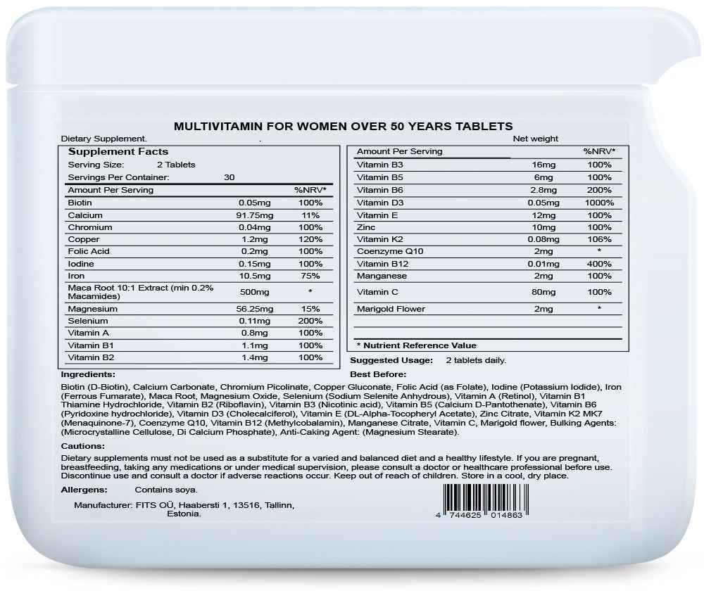 Multivitamin for Women Over 50 Years 60 tablets