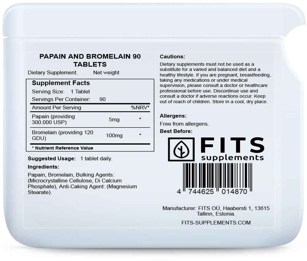 Papain and Bromelain 90 tablets