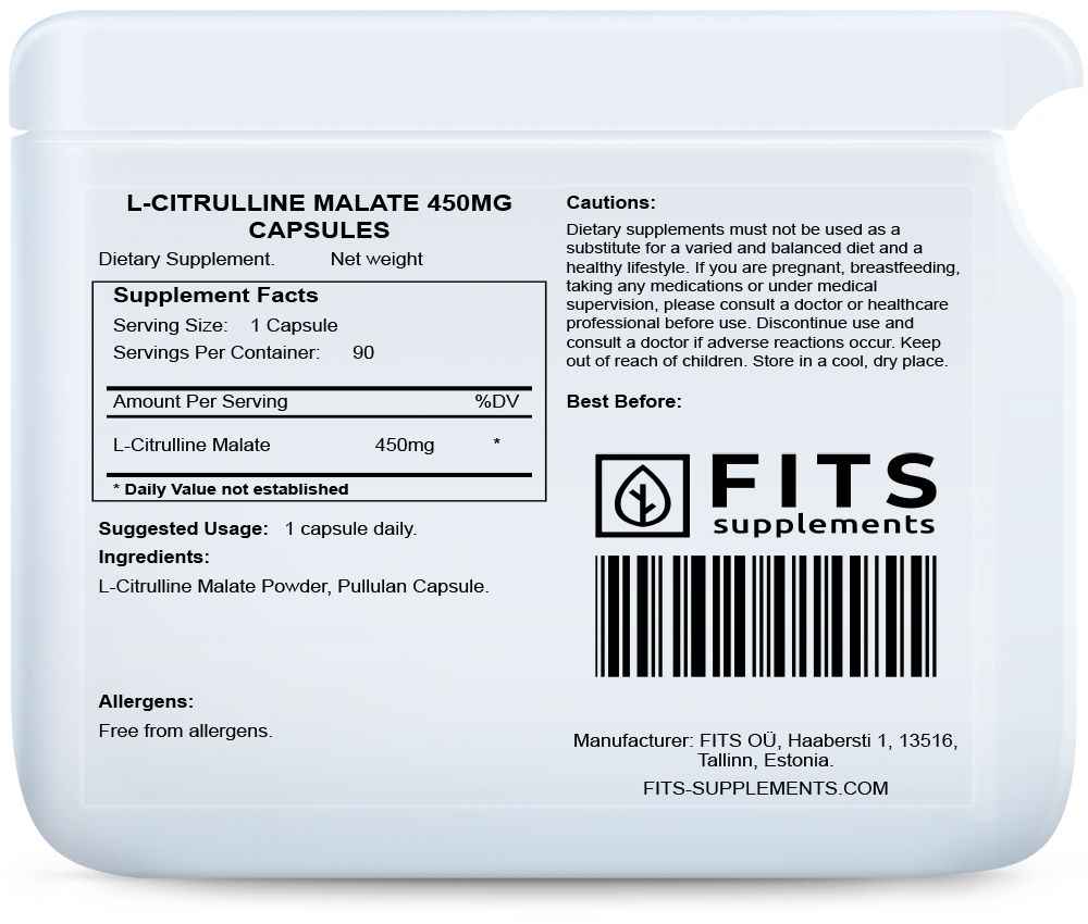 L-Citrulline Malate 750mg 90 capsules