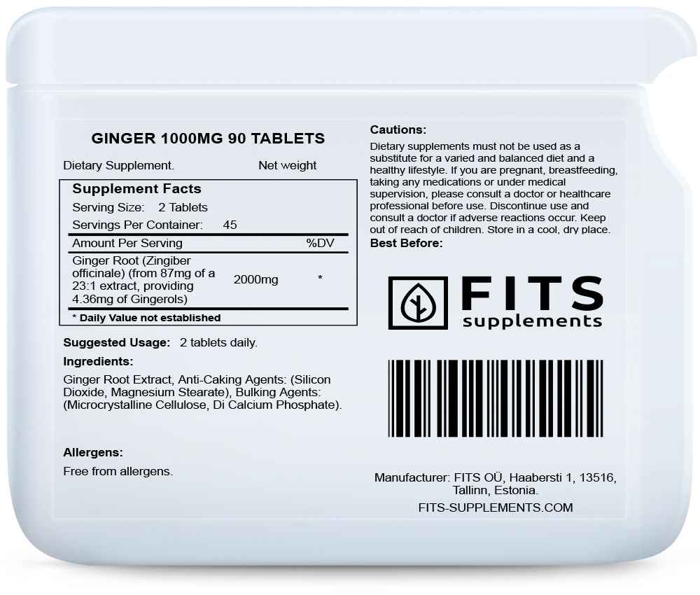 Ginger 1000mg 90 tablets
