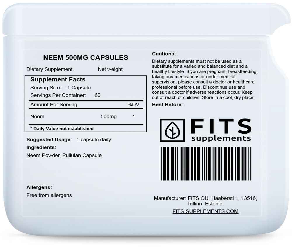 Neem 500mg 60 capsules