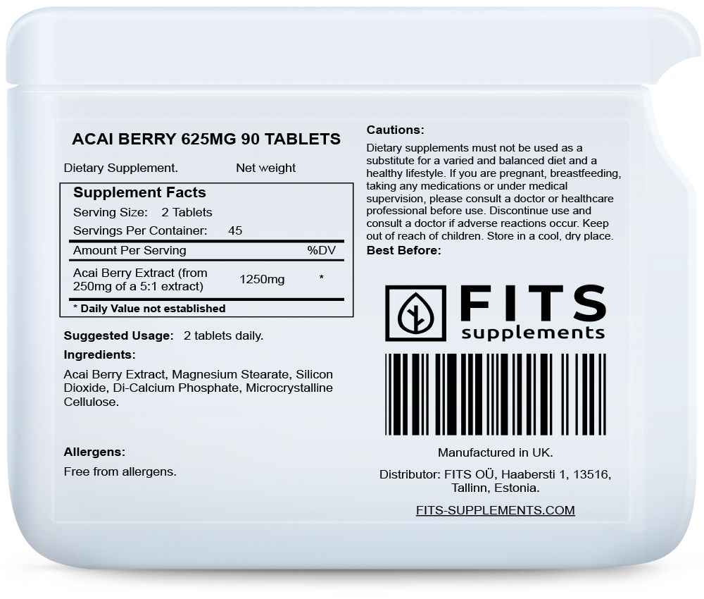 Acai Berry 625mg 90 tablets