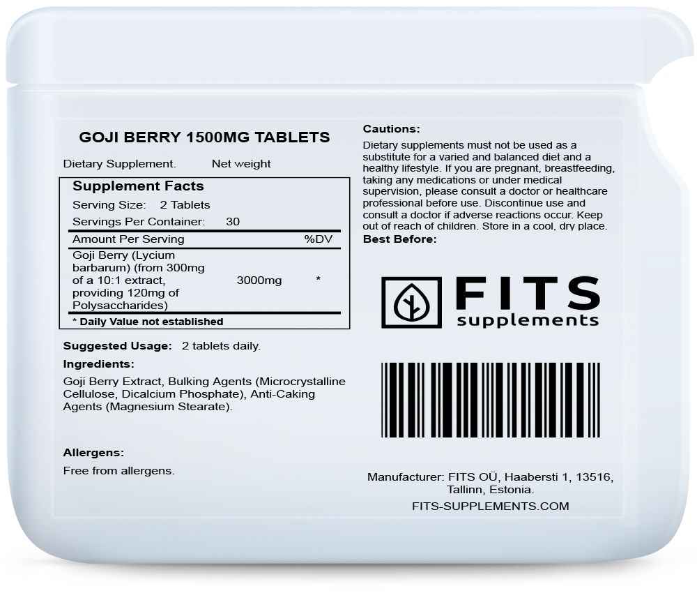 Goji Berry 1500mg 60 tablets