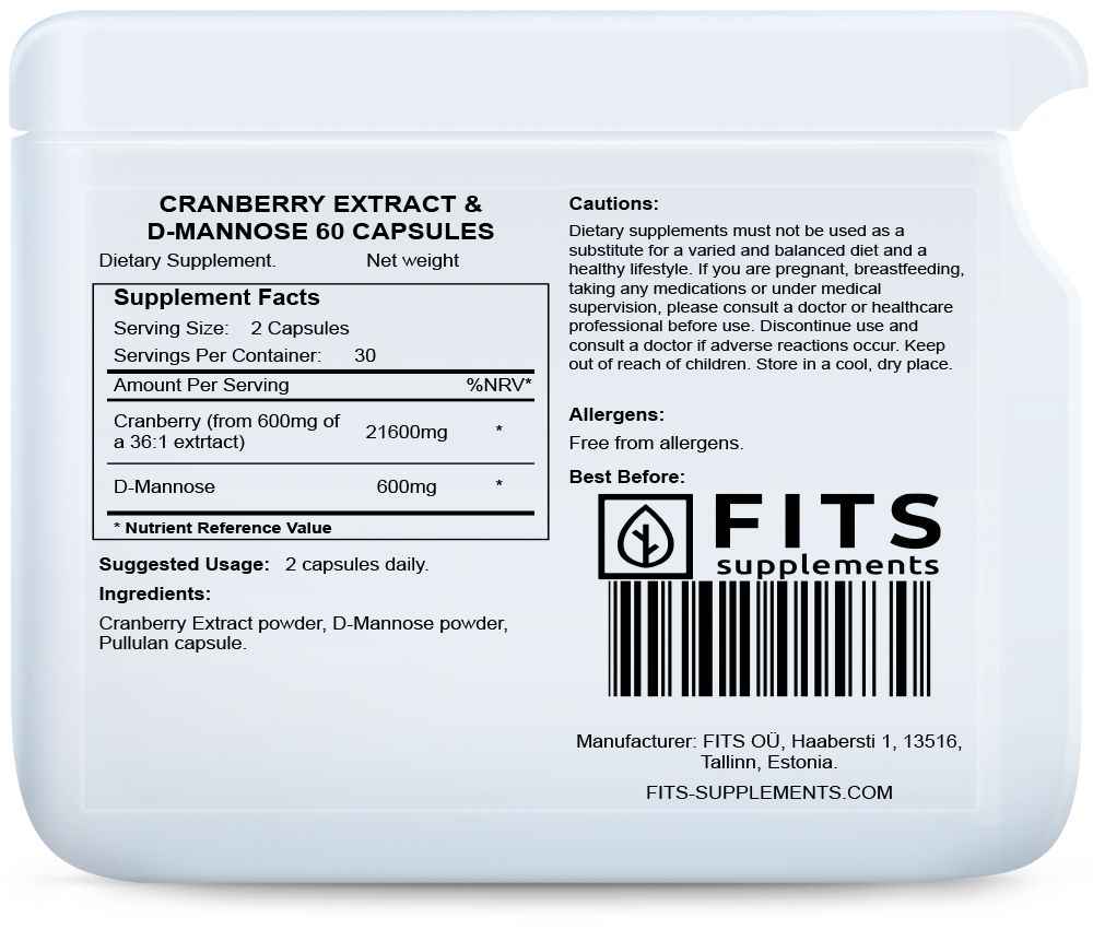 Cranberry extract & D-mannose 60 capsules