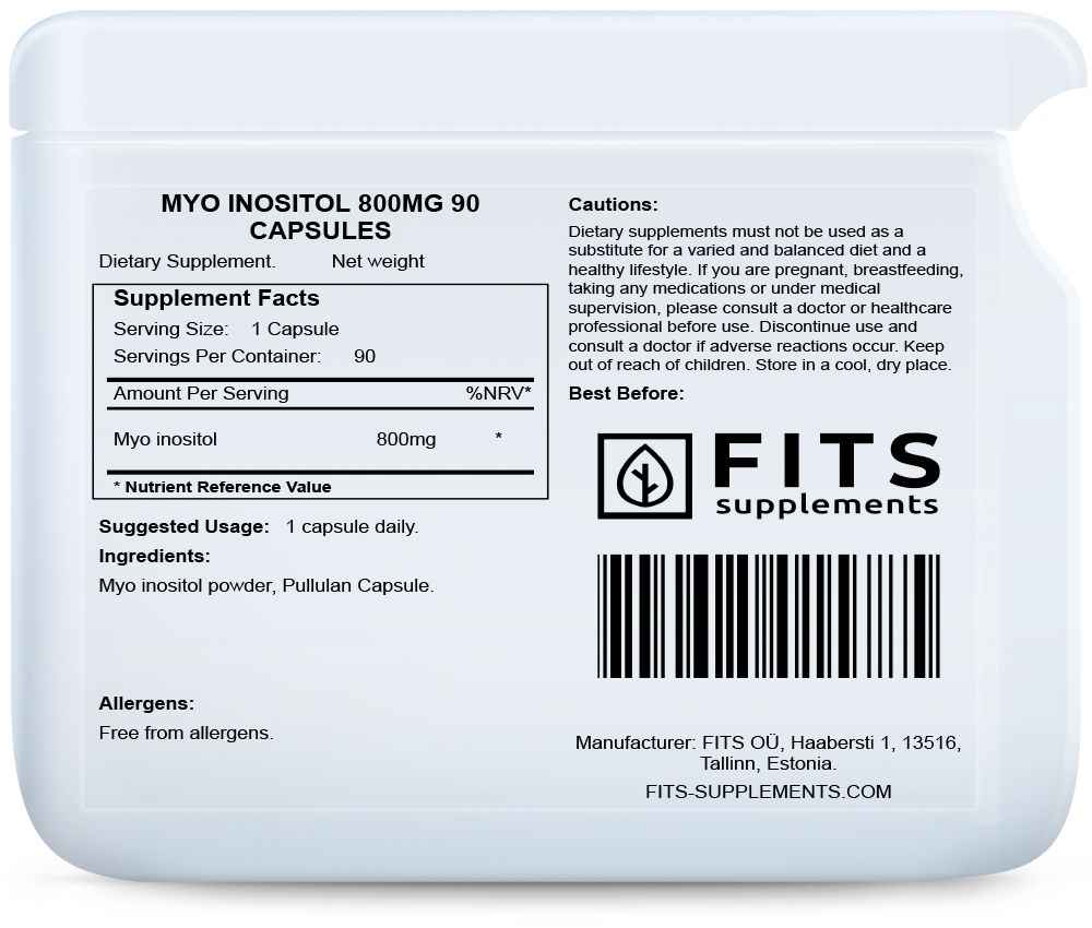 Myo inositol 800mg 90 capsules
