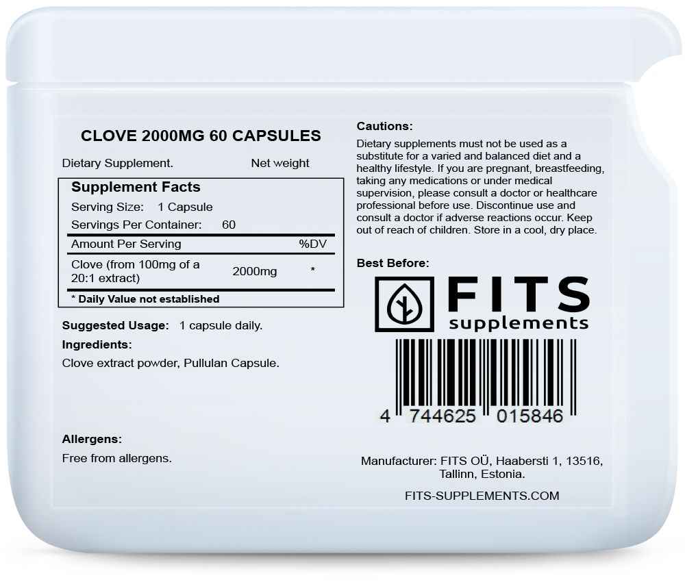 Clove 2000mg 60 capsules