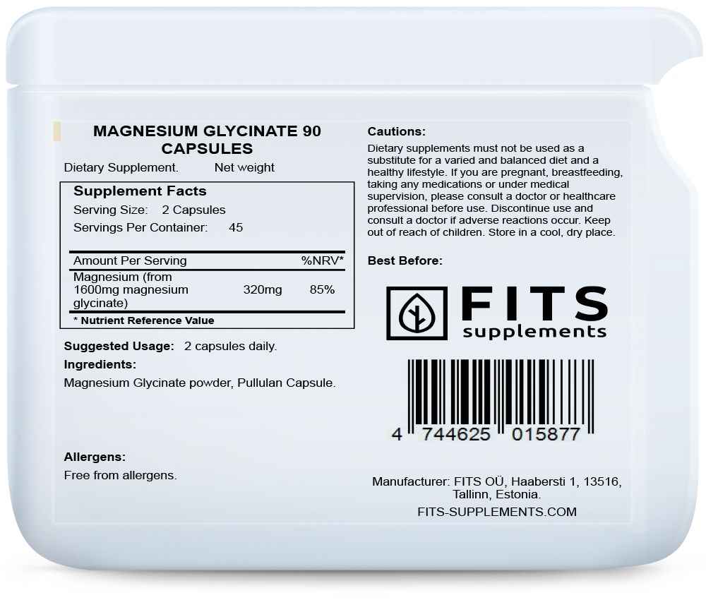 Magnesium Glycinate 800 mg 90 capsules