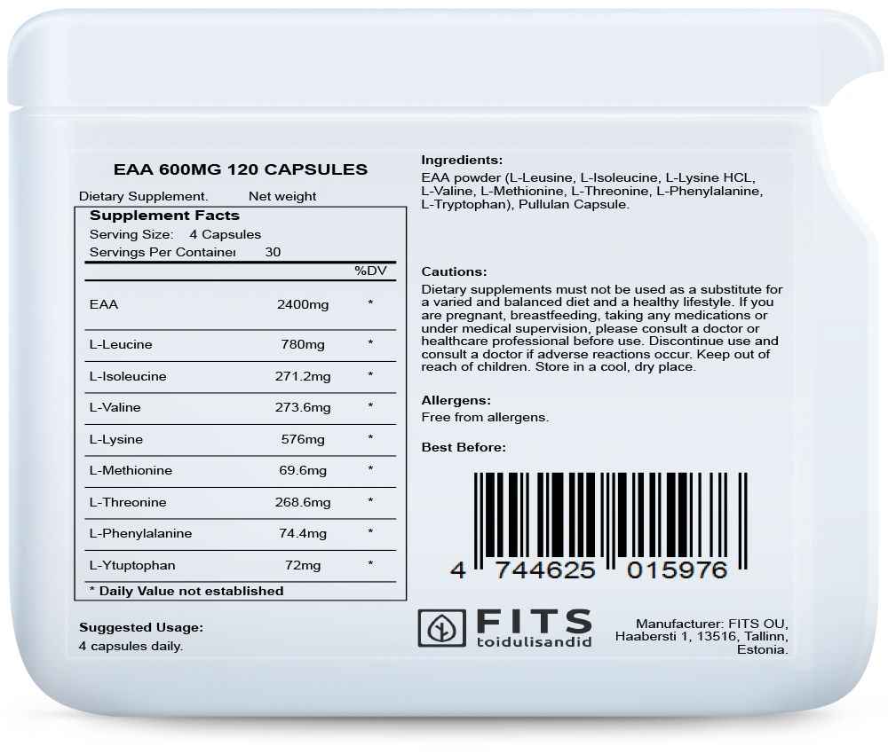 EAA 600mg 120 capsules