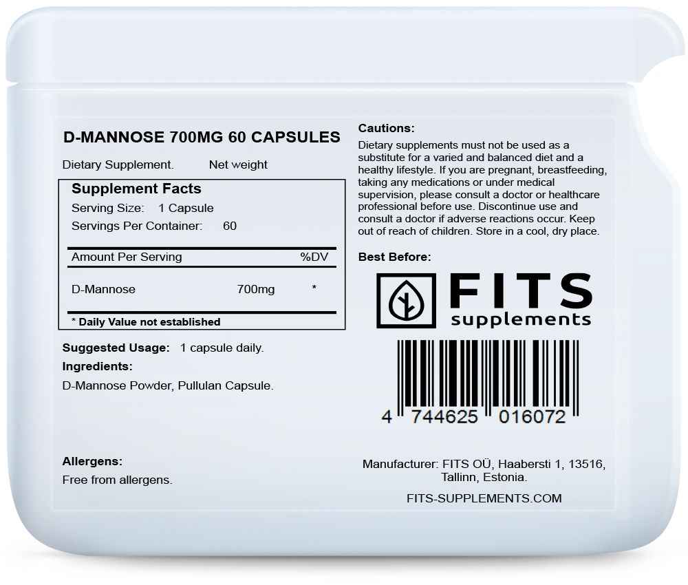D-Mannose 700mg 60 capsules