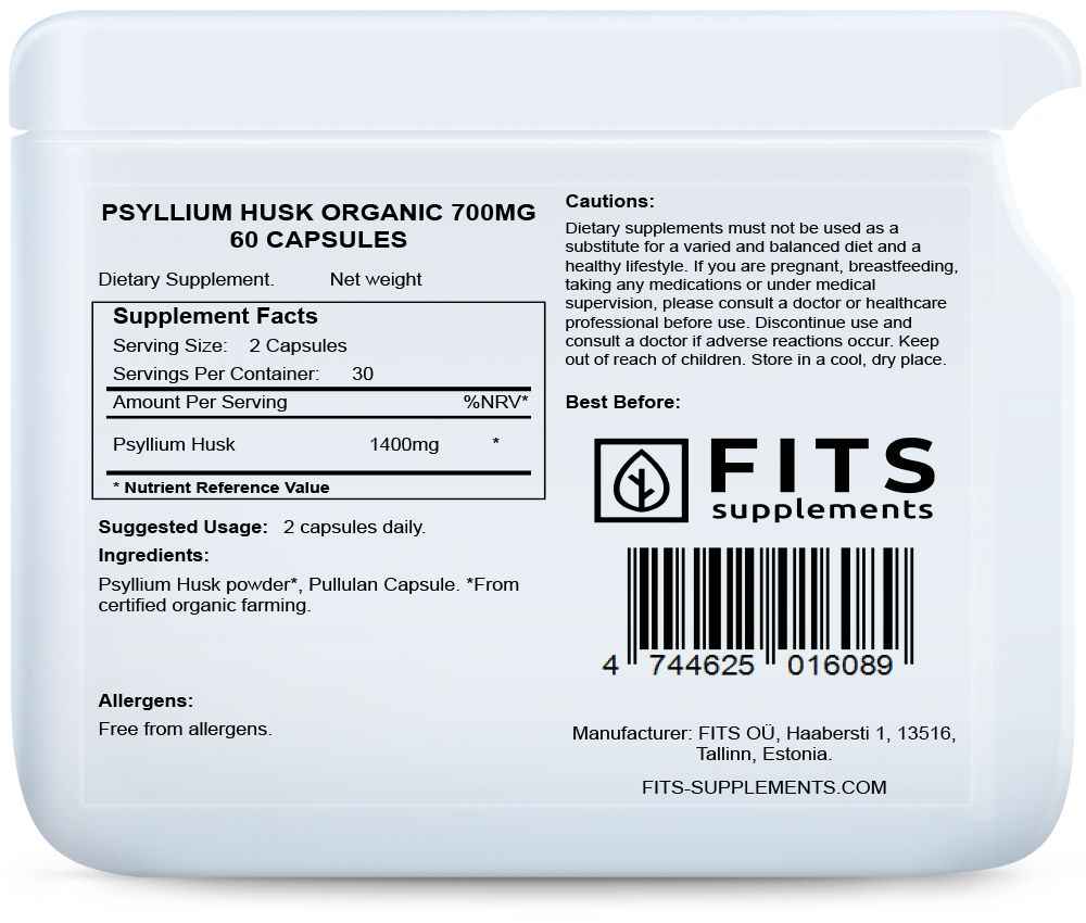 Psyllium Husk Organic 700mg capsules