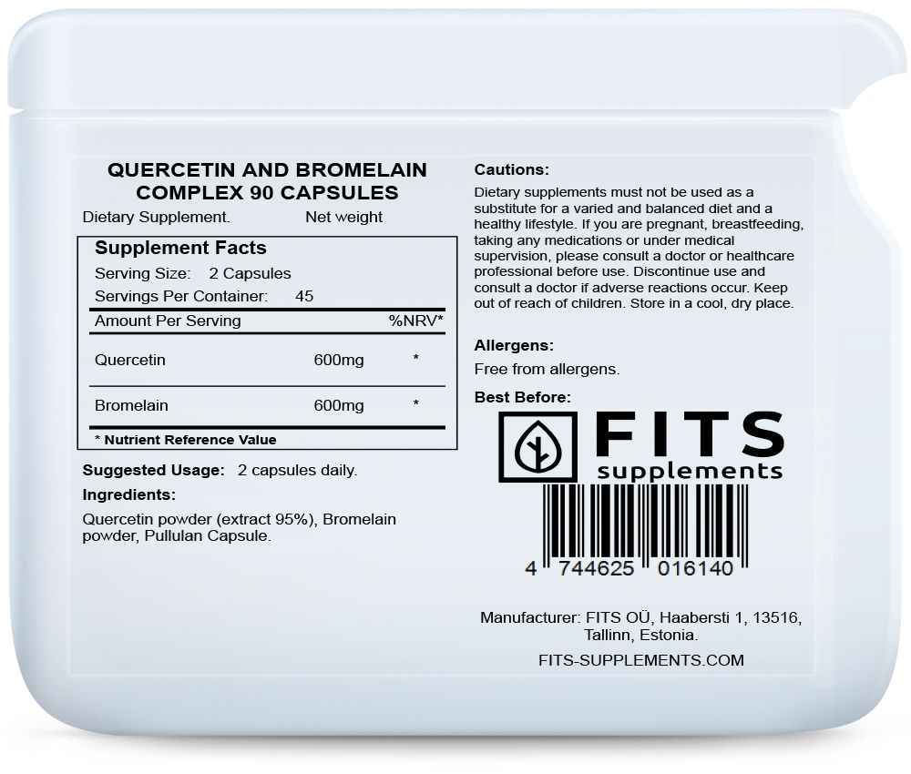 Quercetin and Bromelain Complex 90 capsules