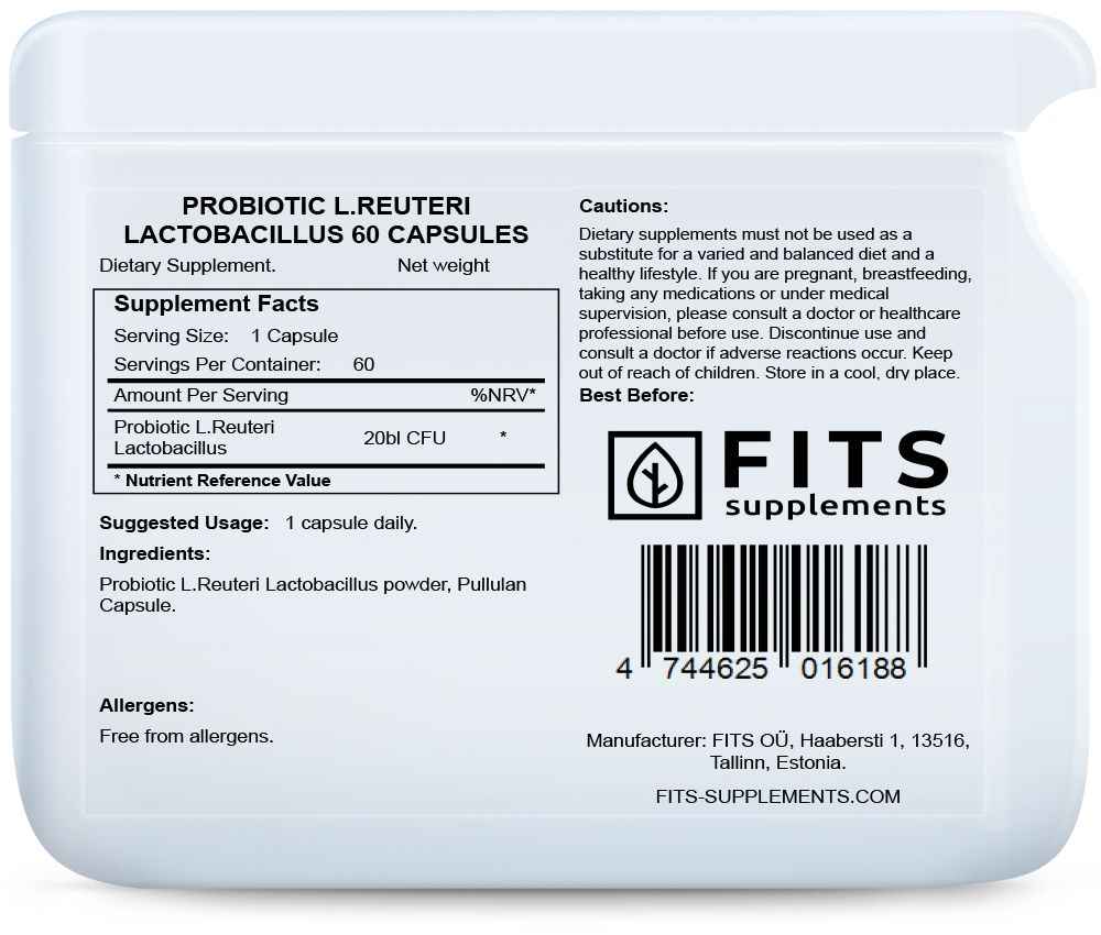 Probiotic L. Reuteri Lactobacillus 60 capsules