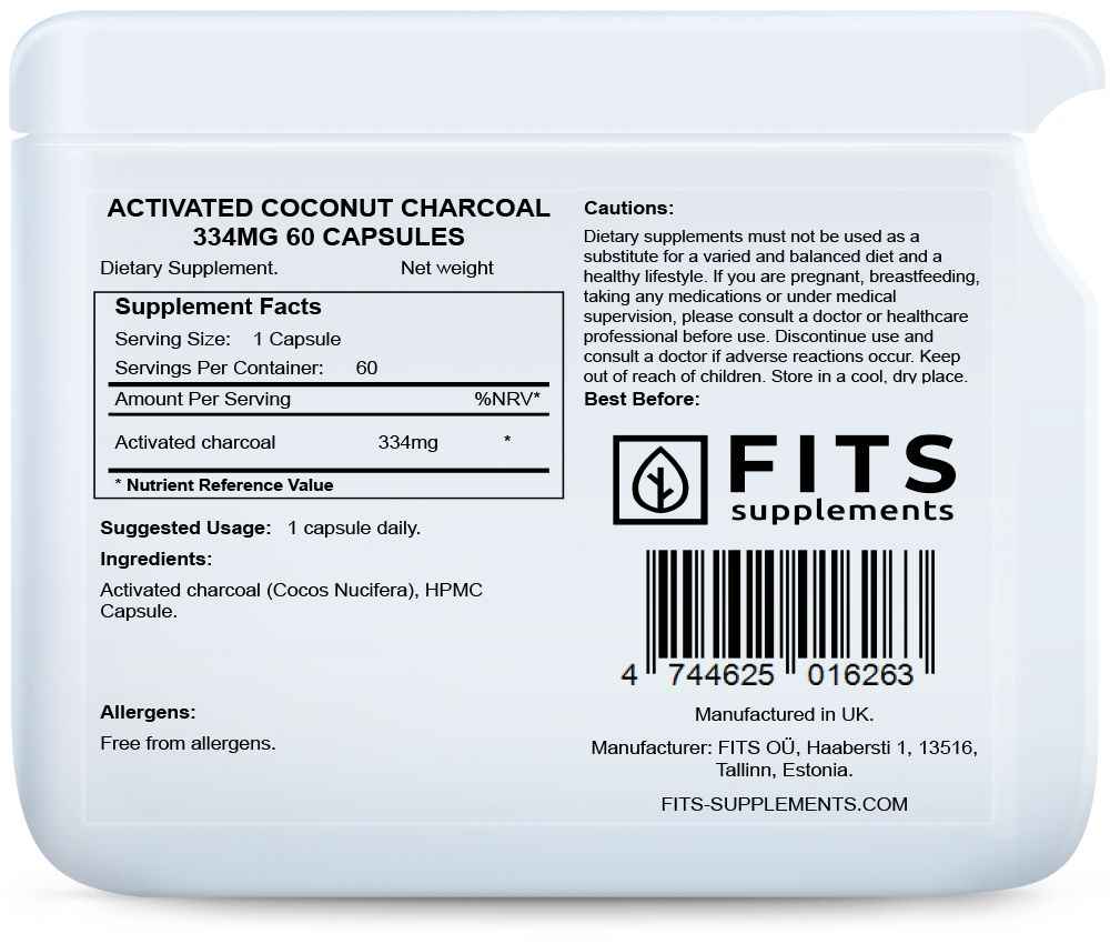 Activated Coconut Charcoal 334mg 60 capsules