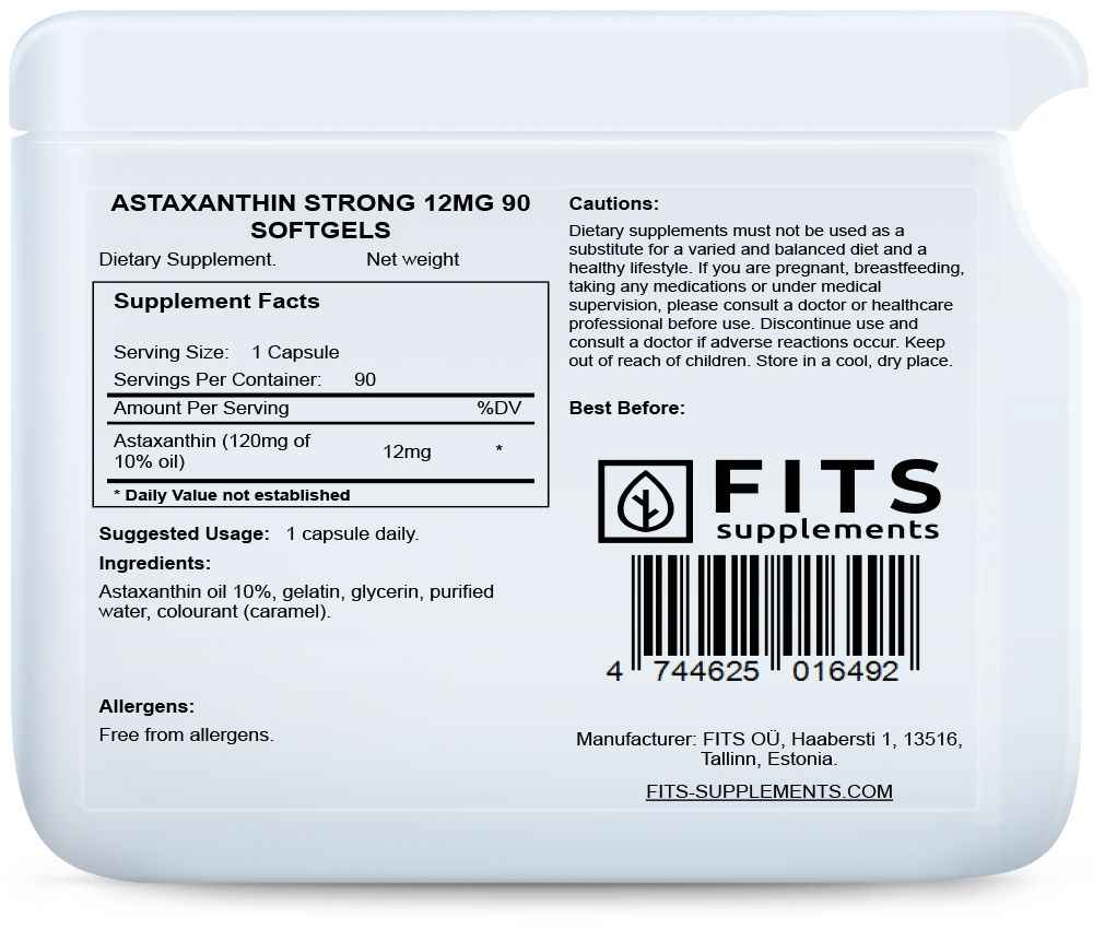 Astaxanthin Strong 12mg 90 softgels