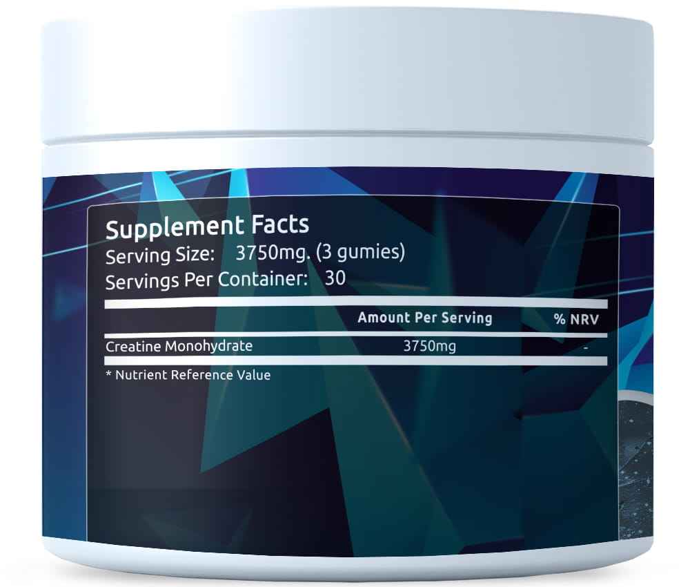 Creatine Monohydrate Gummies 3750 mg 90 gummies