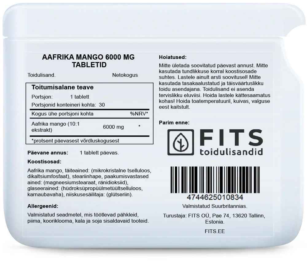 African Green Mango 6000mg 30 tablets