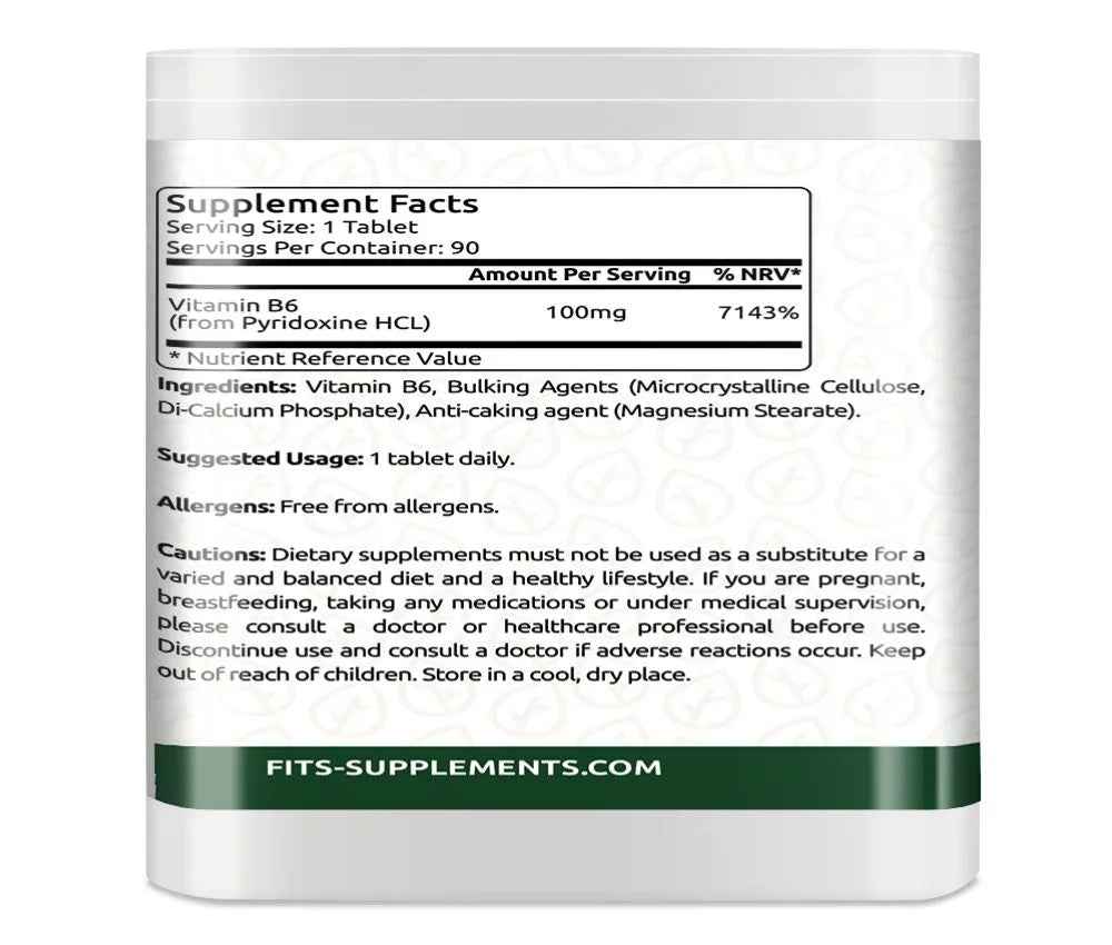 Vitamin B6 100mg 90 tablets