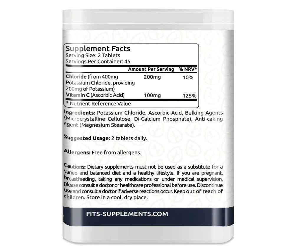 Potassium 200mg and Vitamin C 90 tablets