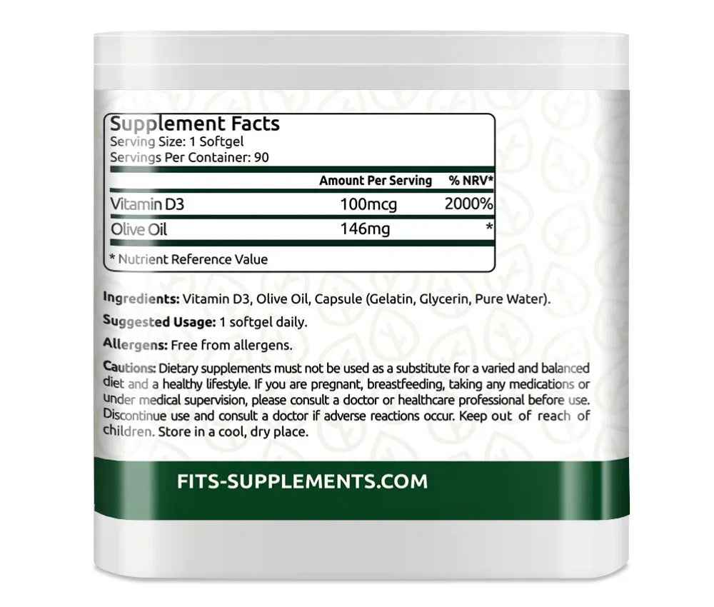 Vitamin D3 4000IU 90 softgels