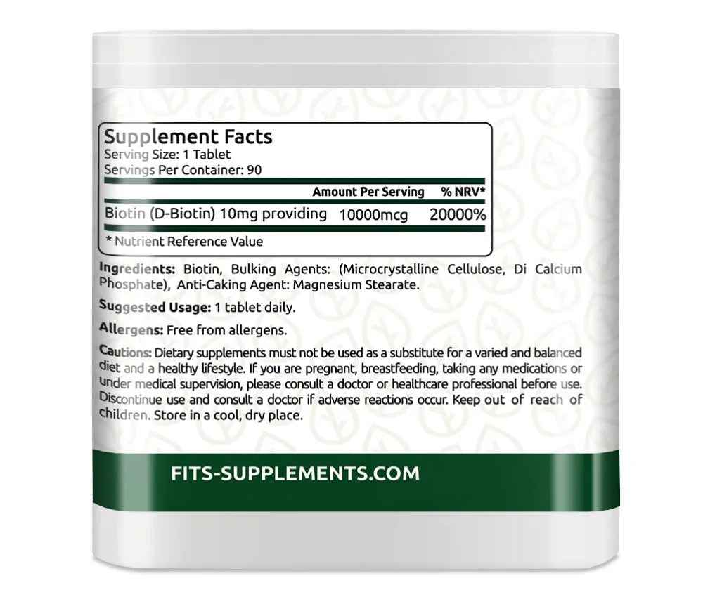 Biotin 10,000mcg 90 tablets