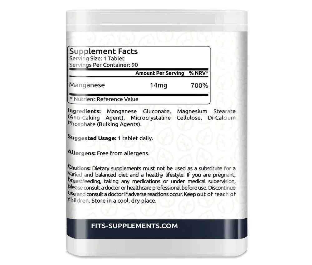 Manganese 14mg 90 tablets