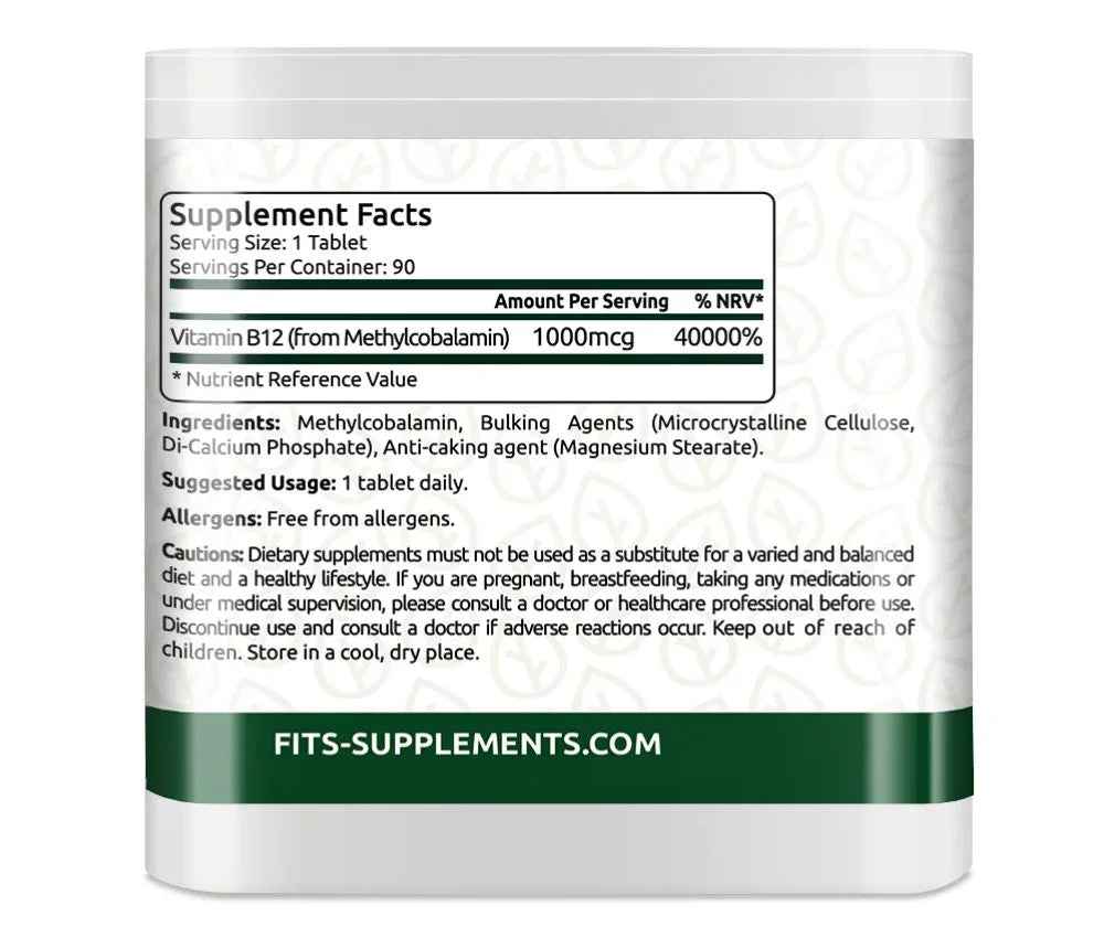 Vitamin B12 1000mcg 90 tablets